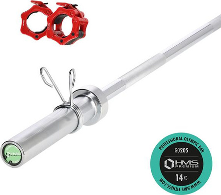 Gryf olimpijski prosty HMS Premium GO205 200 kg zaciski ZG1000B