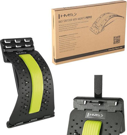 Przyrząd do rozciągania pleców z magnesami HMS prp02 zielony