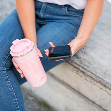 Kubek termiczny turystyczny termos Nils Camp NCC09 różowy 510 ml