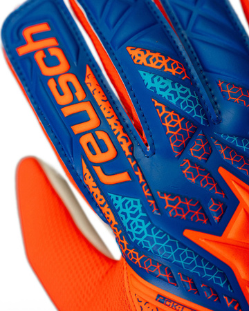 Rękawice bramkarskie Reusch Attrakt Starter Solid Junior pomarańczowo-niebieskie 5572514 2290