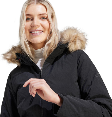 Kurtka damska adidas Parka Hooded Fur czarna IJ8260
