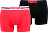 Bokserki męskie Puma Placed Logo Boxer 2P czerwone, czarne 906519 07