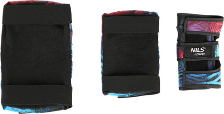 Zestaw ochraniaczy na kolana łokcie nadgarstki dla młodzieży na rolki deskorolkę hulajnogę Nils Extreme H734 białe rozmiar M