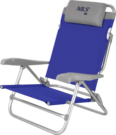 Krzesło leżak turystyczny składany 2w1 Nils Camp NC3502 niebieskie 85cm×65 cm
