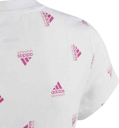 Koszulka dla dzieci adidas Brand Love Print Cotton Tee biała IB8918