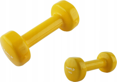 Ciężarek żeliwny hantla do ćwiczeń fitness pokryty winylem HMS 17023 1 kg