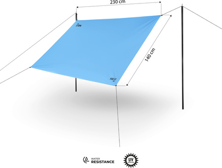 Trap namiot płachta kempingowa survival wodoodporna Nils Camp NC17111 niebieska 230X140cm