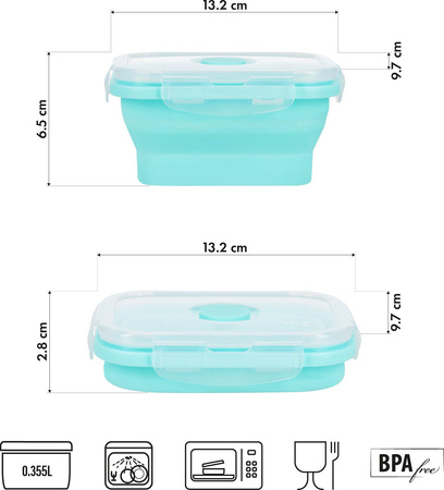 Pojemnik lunch box składany śniadaniówka Nils Camp pojemność 355 ml