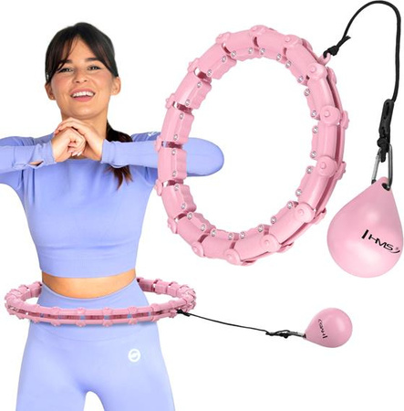 Zestaw hula hop z wypustkami i obciążnikiem HMS hhw02 różowe pas wyszczuplający br163 czarny