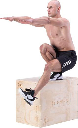 Skrzynia treningowa pylometryczna do ćwiczeń crossfit drewniana HMS DSC01