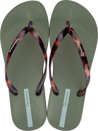 Klapki japonki damskie Ipanema Anat khaki 83475-AJ405