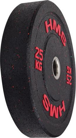 Talerz olimpijski bumper obciażenie HMS HTBR25 czerwony 25 kg