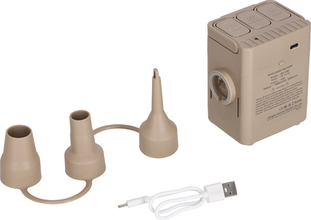 Materac dwuosobowy dmuchany king size beżowy Nils Camp NC2808 + pompka elektryczna Nils camp 200×145×35 cm