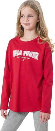 Koszulka dla dziewczynki 4F czerwona HJZ22 JTSDL002 62S