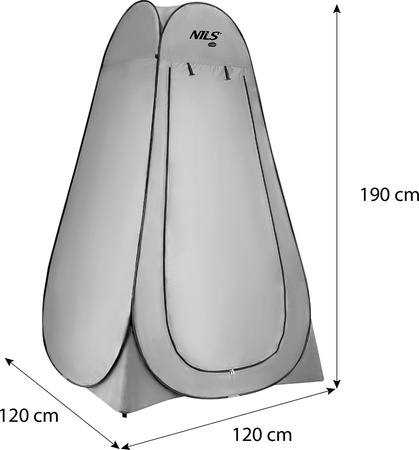 Przebieralnia namiot prysznic turystyczny Nils Camp NC1706 szary 120x120x190cm