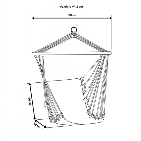 Hamak fotel brazylijski Natura Royokamp z wszytą poduszką 90x50 cm chabrowy 1013428