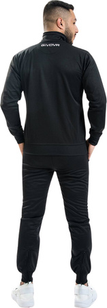 Dres treningowy piłkarski komplet bluza spodnie Givova Tuta Givova One czarno-biały TT012 1003