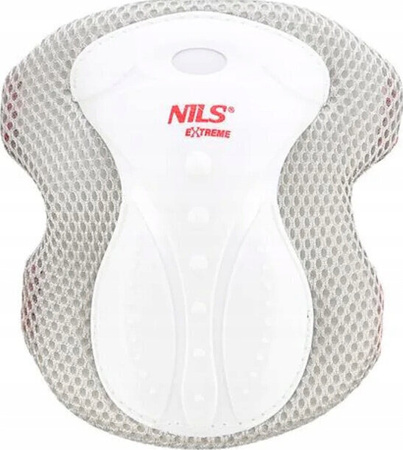 Zestaw ochraniaczy kolana łokcie nadgarstki na rolki deskorolkę hulajnogę Nils Extreme H8334 białe rozmiar L