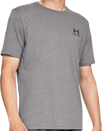 Koszulka męska z krótkim rękawem Under Armour Sportstyle Left Chest SS szary melanż 1326799 036