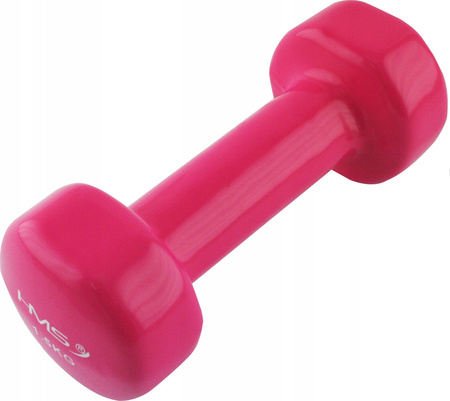 Ciężarek żeliwny hantla do ćwiczeń fitness pokryty winylem HMS 17023 1.5 kg
