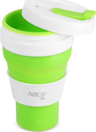 Kubek silikonowy składany turystyczny podróżny kempingowy Nils Camp NC4103 zielony 600 ml