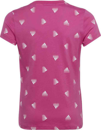 Koszulka dla dzieci adidas Brand Love Print Cotton Tee różowa IB8920