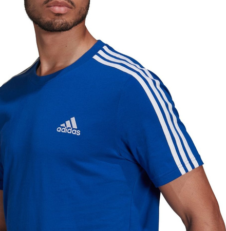 Koszulka męska adidas Essentials 3-Stripes Tee niebieska HE4410