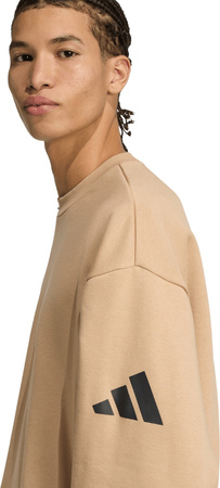 Bluza męska adidas Essentials Loose Fit 3 Bar Logo beżowa JX5668