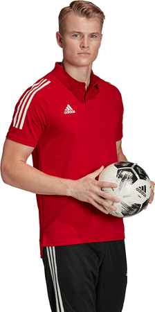Koszulka męska adidas Condivo 20 Polo czerwono-biała ED9235