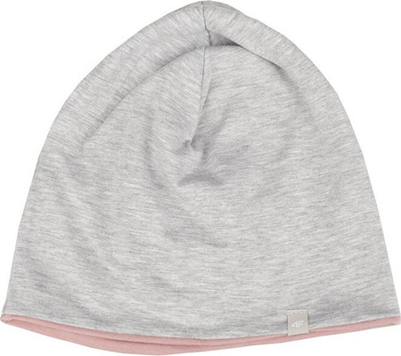Czapka dla dziewczynki 4F różowo-szara 4FJSS23ACAPF120 56S