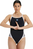 Damski strój kąpielowy Arena WOMEN'S ARENA ICONS SUPER FLY BACK SOLID black-white rozmiar 30
