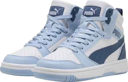 Buty dla dzieci Puma Rebound V6 Mid biało-niebieskie 393831 32
