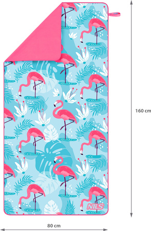 Ręcznik z mikrofibry Nils Camp NCR14 160X80 cm flamingi