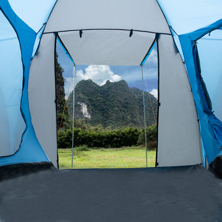 Namiot kempingowy turystyczny highland IV Nils Camp NC6431 4 osobowy niebiesko-szary 390x210x130cm