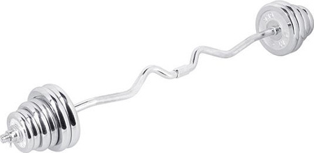 Sztangielki/sztanga prosta i łamana w walizce chrom HMS STC55 55KG