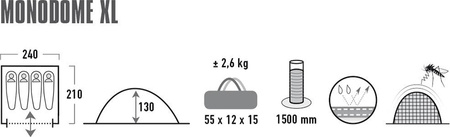 Namiot High Peak Monodome 4 czarny 10310