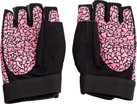 Rękawiczki kulturystyczne do ćwiczeń na siłowni HMS RST03 różowo-szare rozmiar L