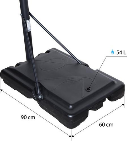 Kosz do koszykówki regulowany wolnostojący Nils ZDK319E czarny