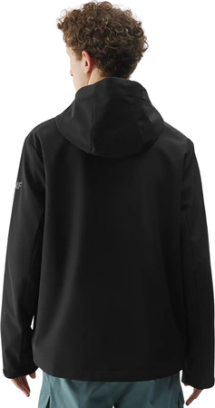 Kurtka męska softshell 4F M324 czarna 4FWSS25TSOFM324 20S