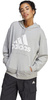 Bluza damska adidas Essentials Big Logo Oversized French Terry Hoodie szara IC9865