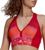 Stanik sportowy damski adidas Farm All-Over-Print Bra Top Aeroready czerwony GM7144