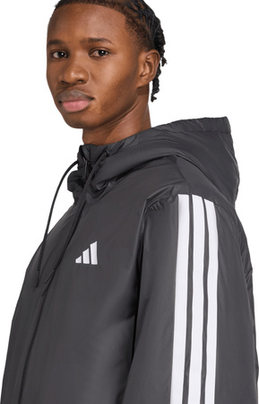 Kurtka męska adidas Essentials Climawarm 3-Stripes Insulated Hooded czarna JM4042