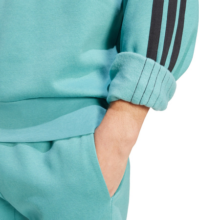 Bluza męska adidas Essentials 3-Stripes Fleece turkusowa JX0701