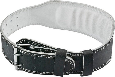 Pas kulturystyczny Allright szeroki 10 cm skóra naturalna rozmiar M czarny