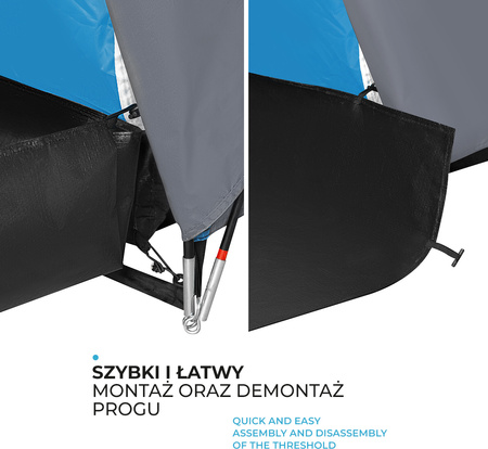 Namiot turystyczny kempingowy Nils Camp Higland NC6031 6 osobowy niebiesko-szary 570x210x200cm
