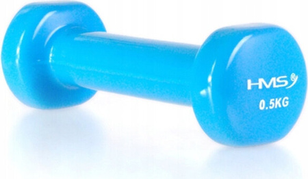 Ciężarek żeliwny hantla do ćwiczeń fitness pokryty winylem HMS 17023 0.5 kg