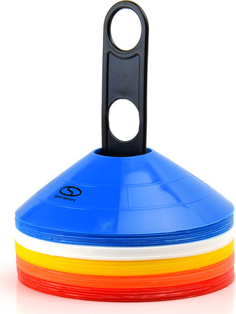 Pachołki znaczniki stożkowe 50 sztuk stojak VCM-PC2S50PB