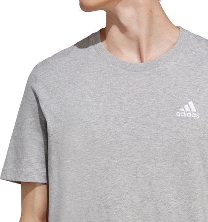 Koszulka męska adidas Essentials Single Jersey Embroidered Small Logo szara IC9288
