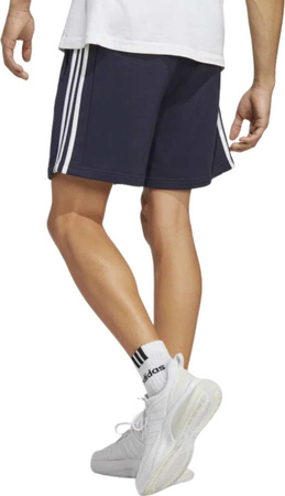 Spodenki męskie adidas Essentials French Terry 3-Stripes granatowe IC9436