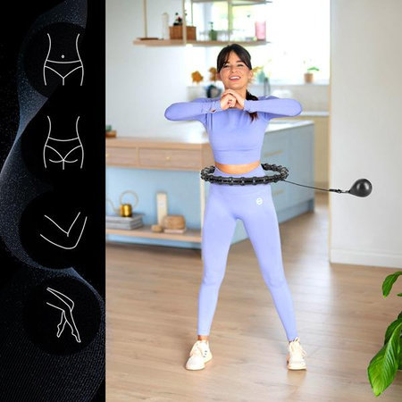 Hula hop black z wypustkami i obciążnikiem HMS hhw11 plus size